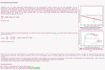 Dokumentationen und Diagramme zur Pioneer-Anomalie Dokumentationen und Diagramme zur Pioneer-Anomalie