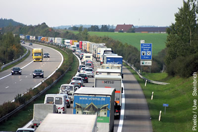 Stau auf der Autobahn