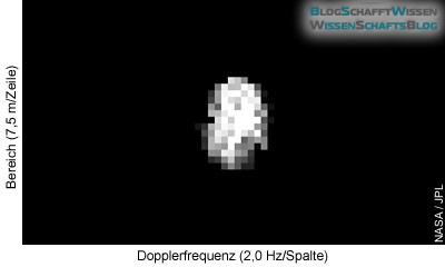 Radarbild des Asteroiden in höherer Auflösung