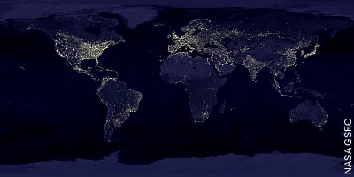 Die Erde bei Nacht