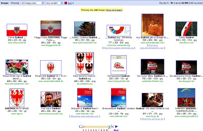 Google Bildersuche nach roten Südtirol-Bildern