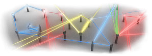Google-Logo mit Lasern
