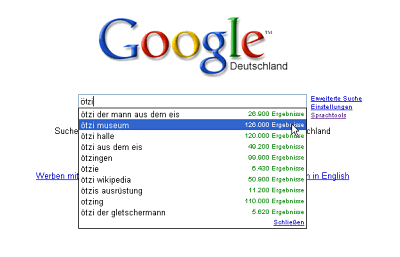 Google Sugggest auf deutsch