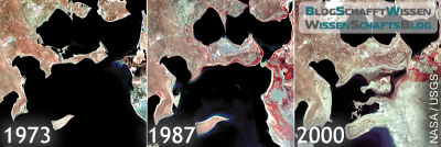 Schrumpfen des Aralsees in Kasachstan